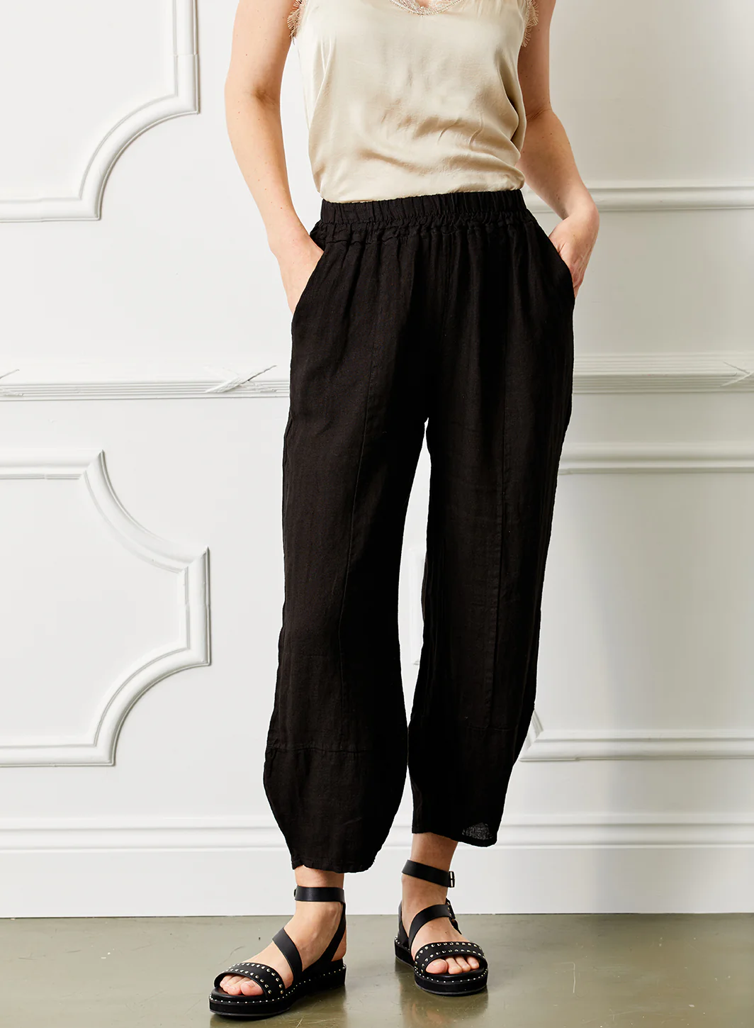 Suzy D Carrot shape Linen Trousers