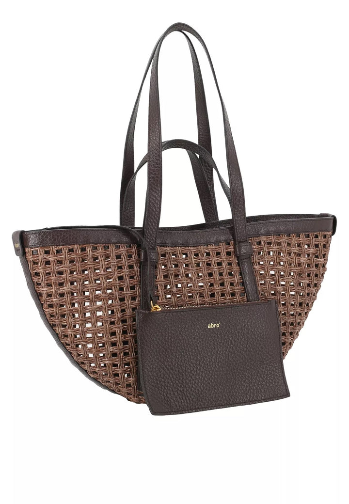 Abro Shopper Medium Raffia/Leather Bag