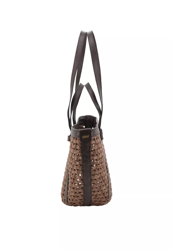Abro Shopper Medium Raffia/Leather Bag