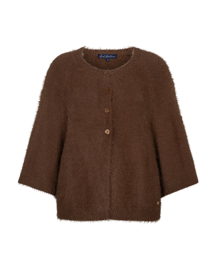 Red Button Fuzzy Cardigan
