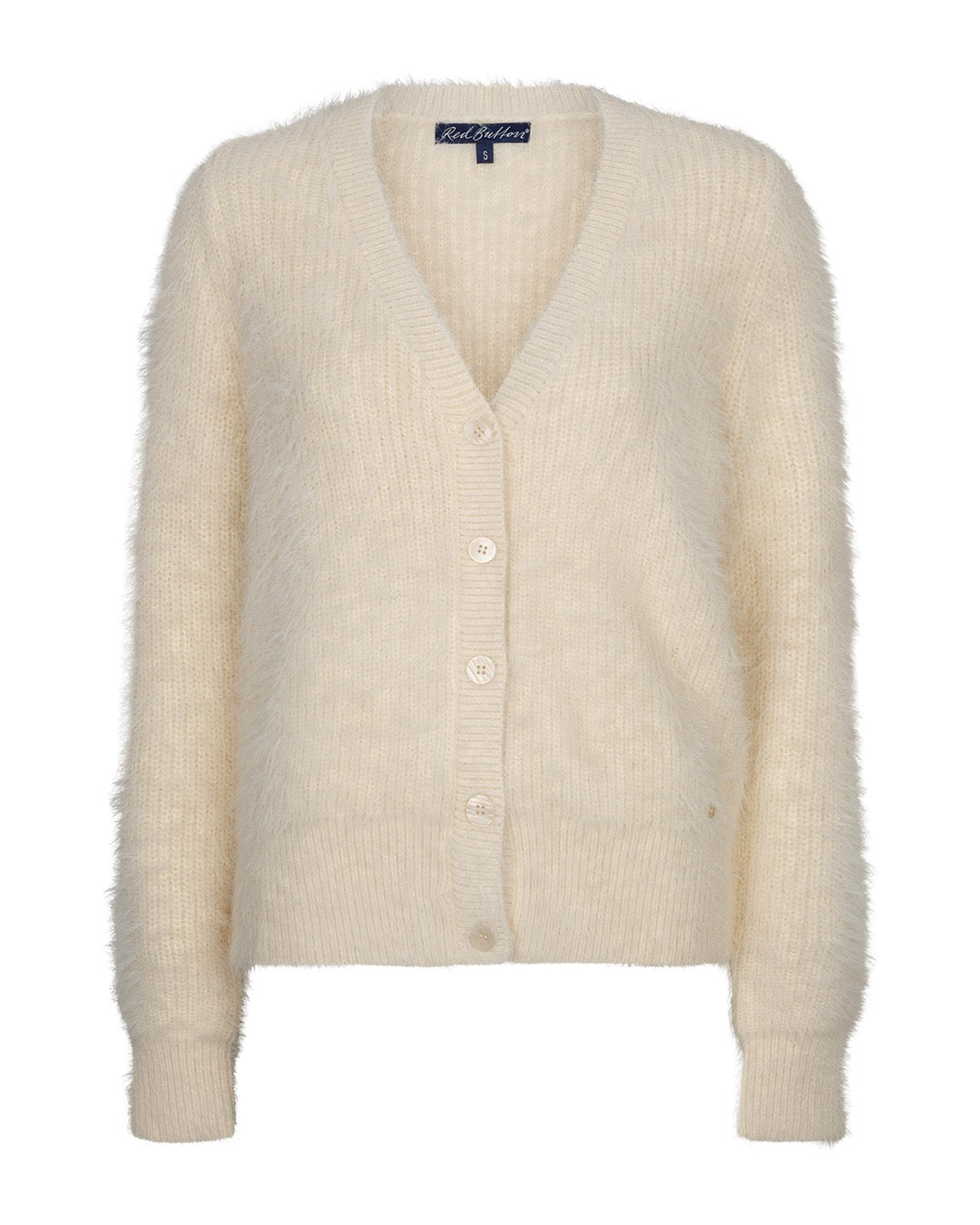 Red Button Fuzzy Cardigan