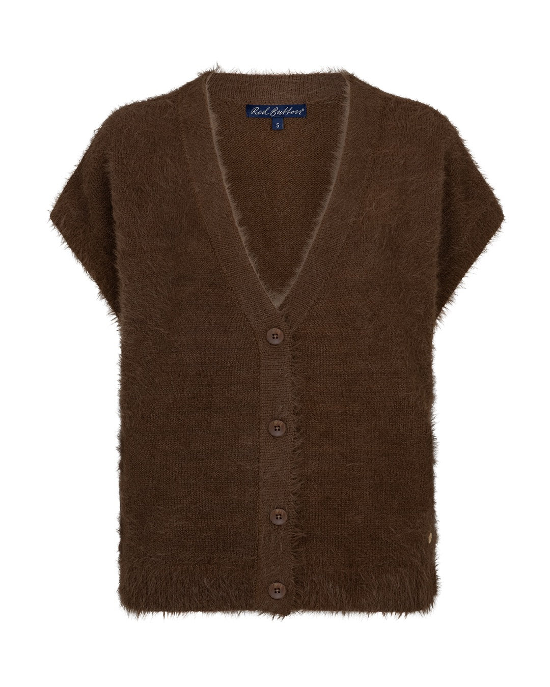 Red Button Fuzzy Vest
