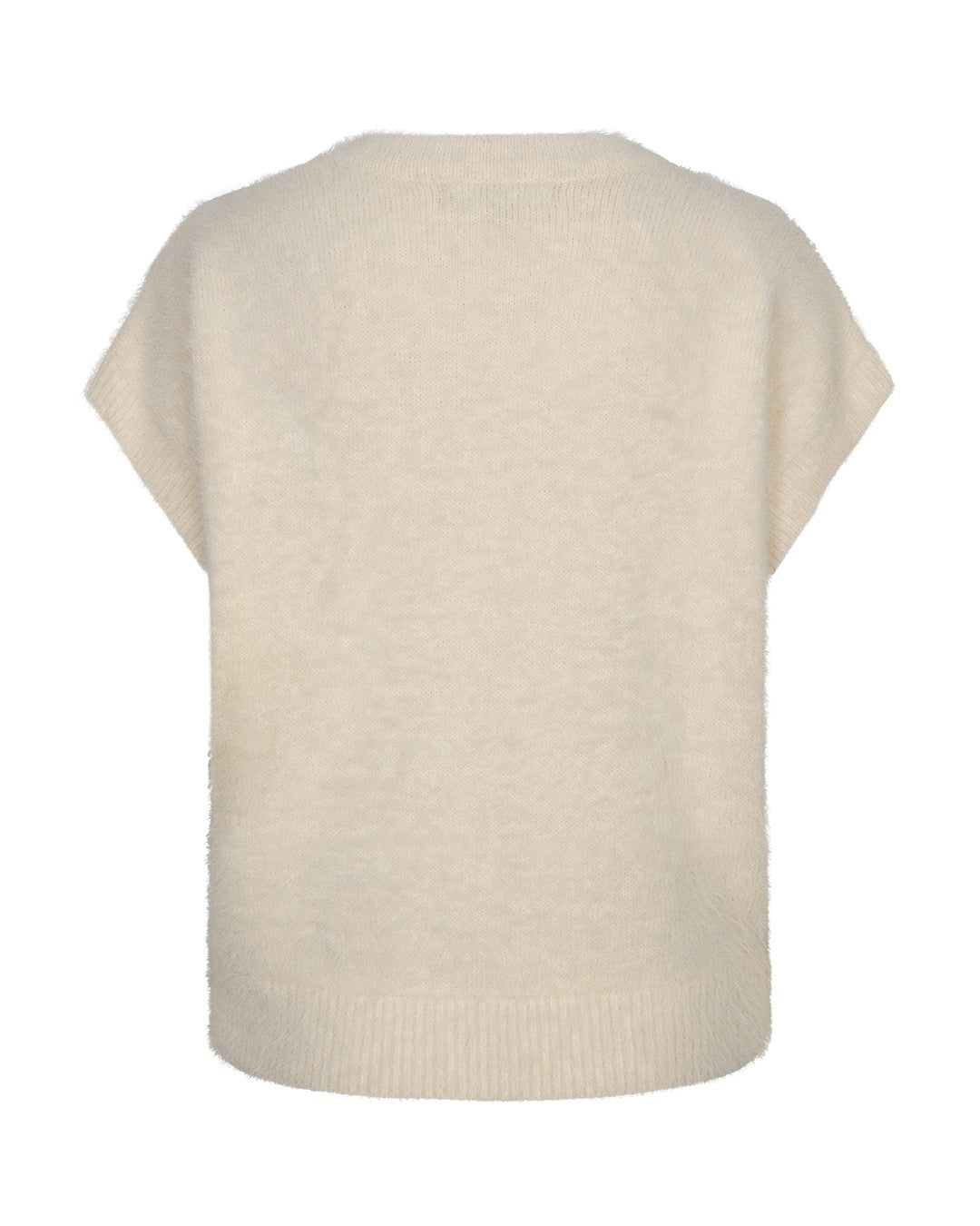 Red Button Sleeveless fuzzy cardigan