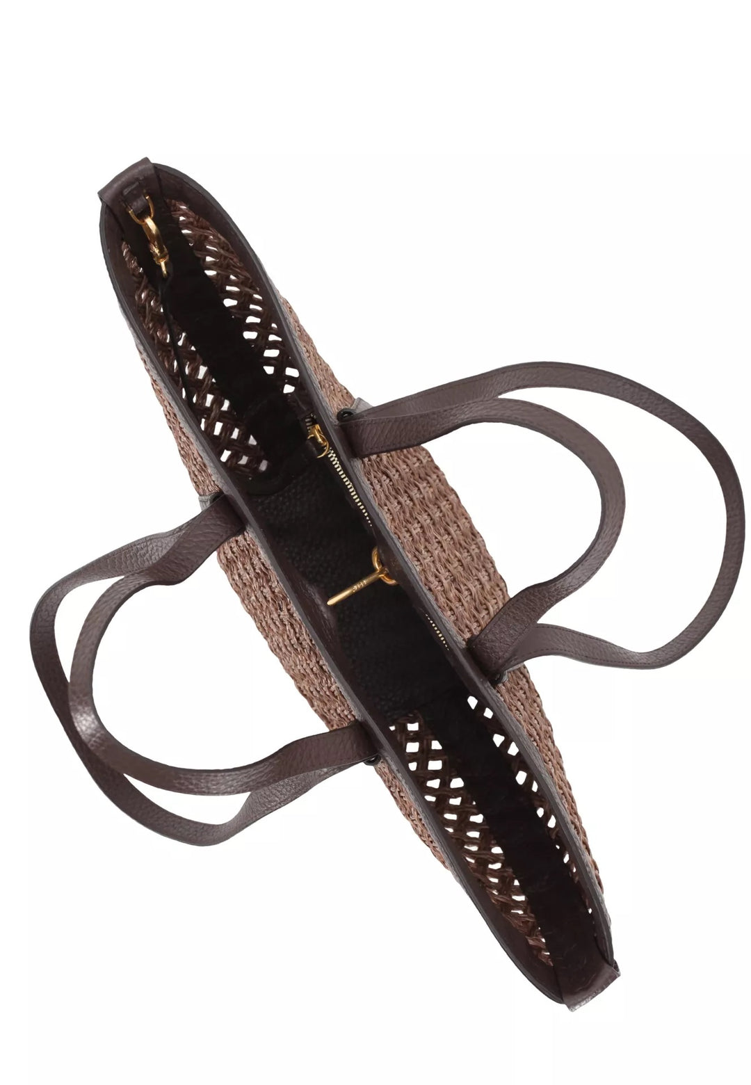 Abro Shopper Medium Raffia/Leather Bag