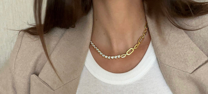 Talis Chains Hearts Tennis Necklace