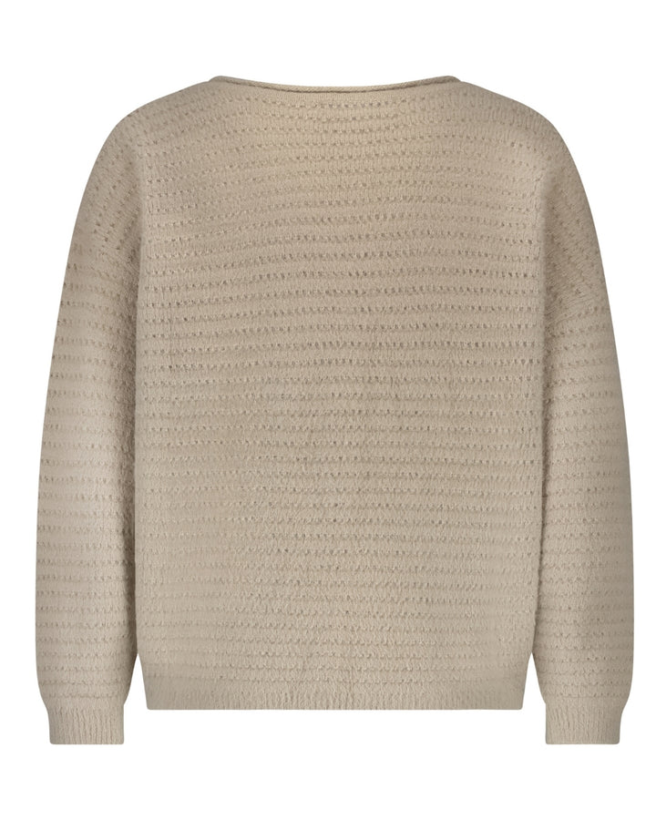 Red Button Fluffy Ajour Sweater