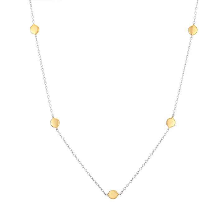 Gold Trip Two Tone Disc Necklace