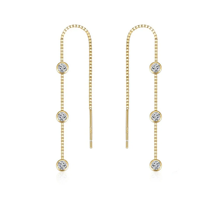 Gold Trip Waterfall thread Earrings