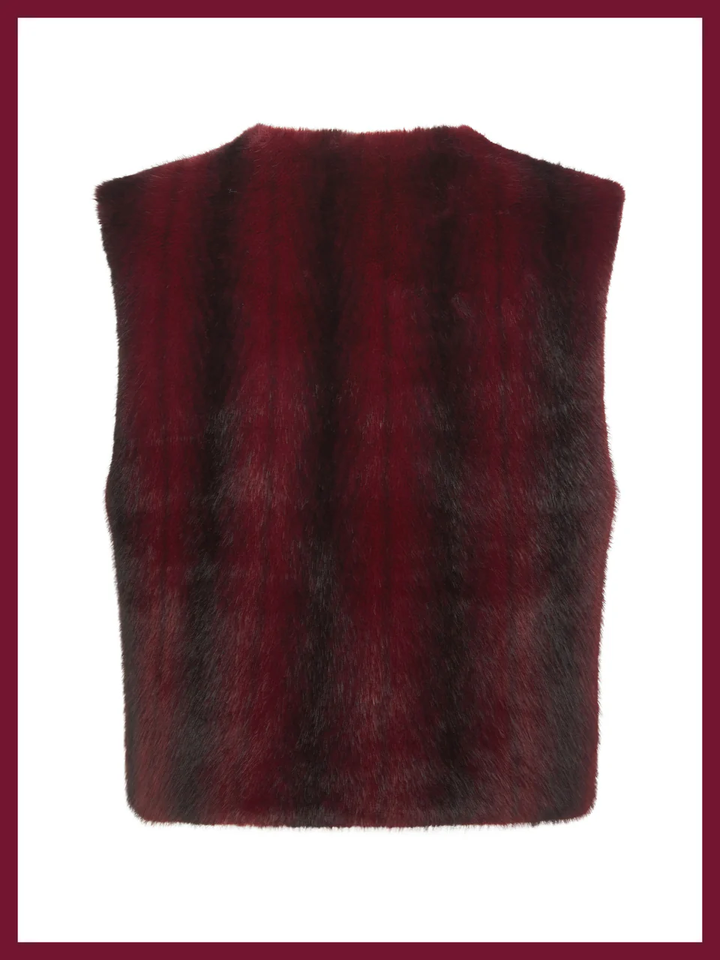 Nooki Faux Fur Gilet Plum