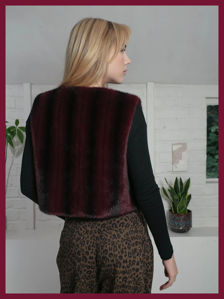 Nooki Faux Fur Gilet Plum