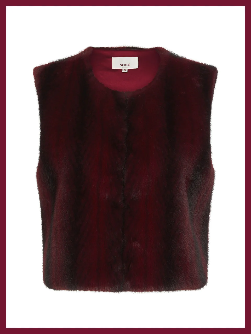 Nooki Faux Fur Gilet Plum