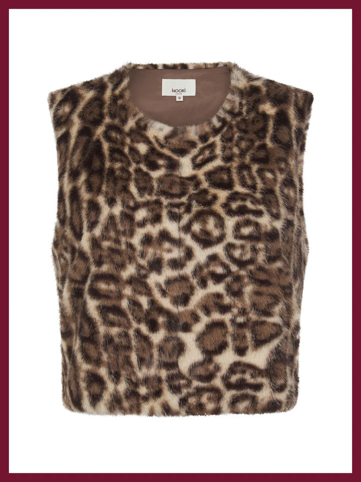 Nooki Faux Fur Gilet leopard