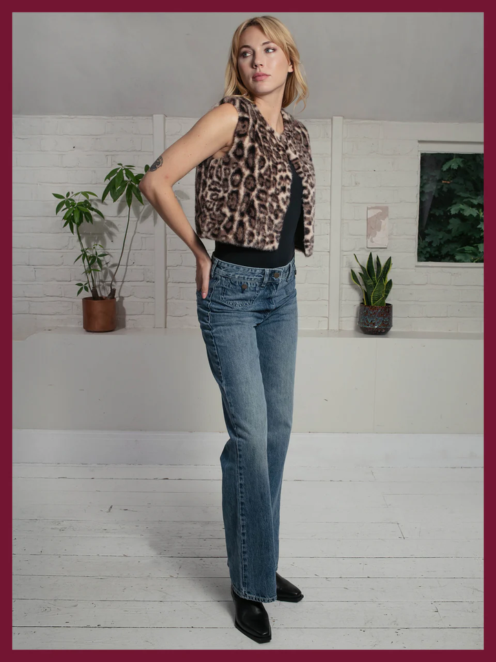 Nooki Faux Fur Gilet leopard