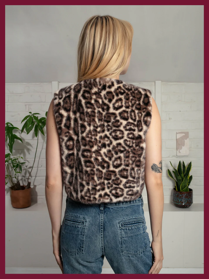 Nooki Faux Fur Gilet leopard