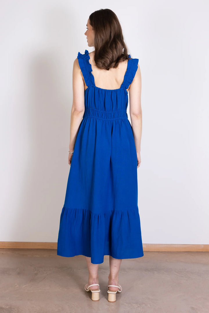 Saige Linen Frill Sundress