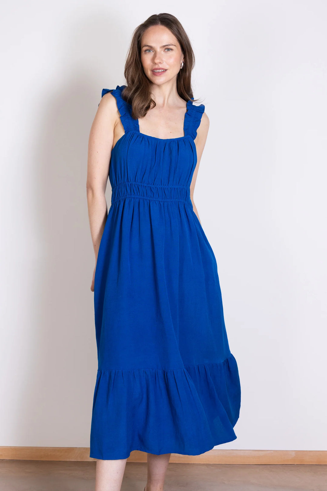Saige Linen Frill Sundress